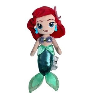 Disney Mermaid Plush with Red Hair and Green Tail